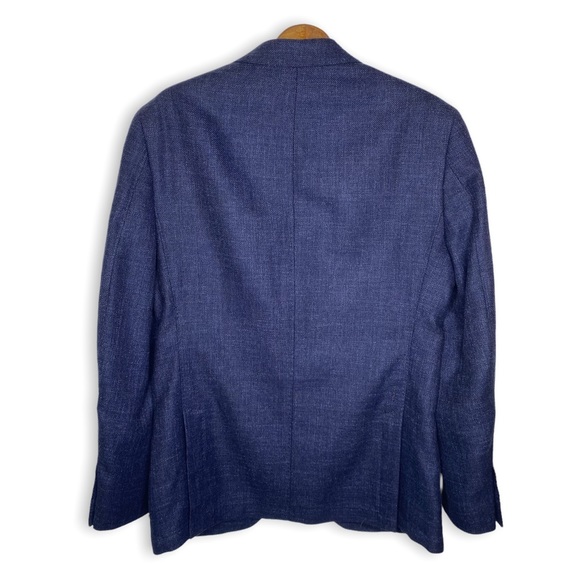 JKT New York Trent Sport Coat 36 Regular Blue Wool Blend Tonal Plaid - Picture 4 of 11